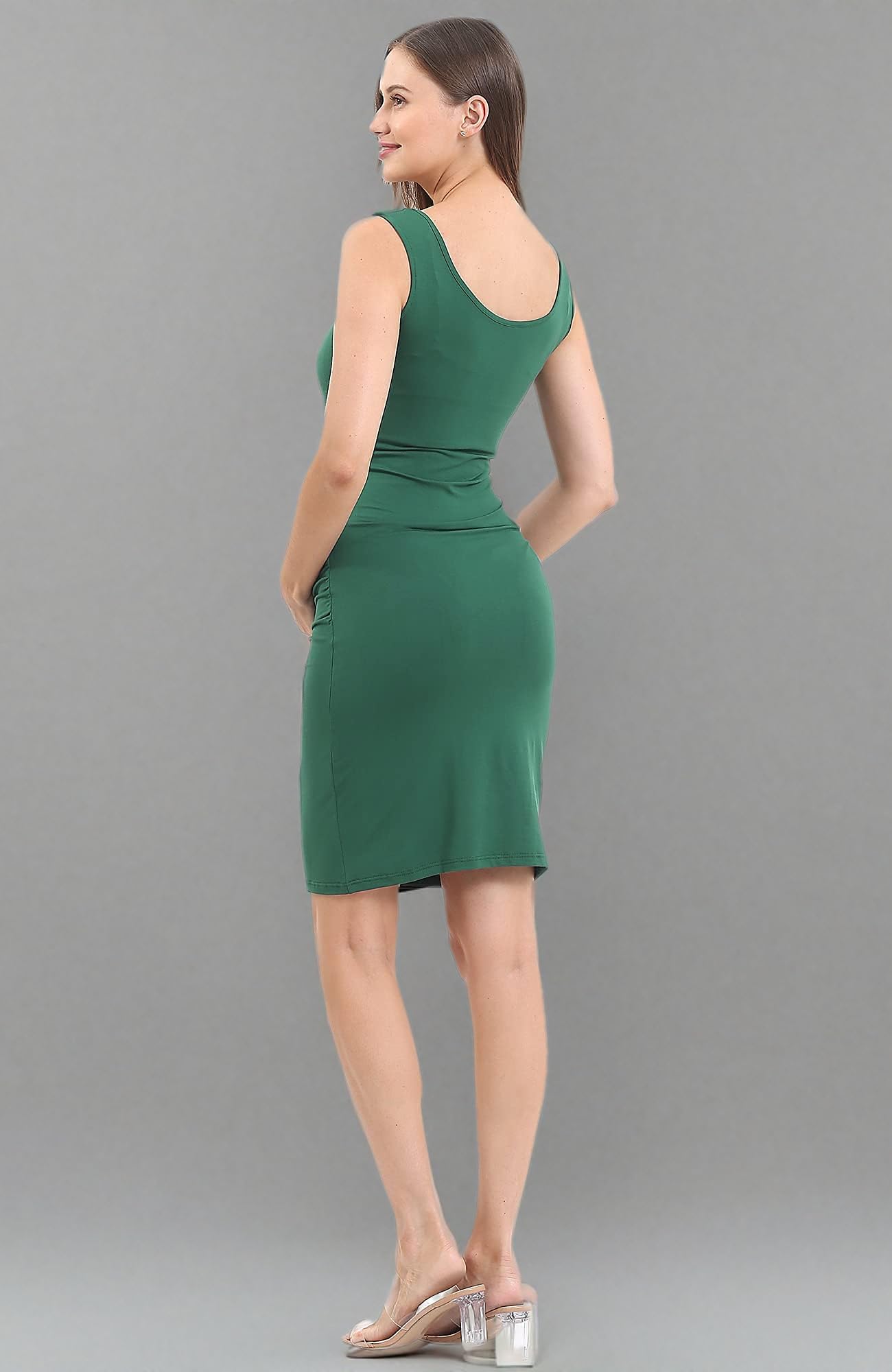 Rnxrbb Donne Estate Senza Maniche Vestito Di Maternità Gravidanza Serbatoio Scoop Neck Mama Vestiti Casual Aderente