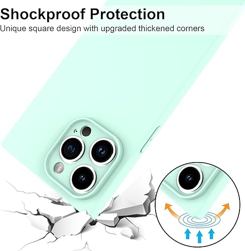 Miniatura 5 de Funda cuadrada para iPhone 14 Pro Max para mujer, borde de TPU suave compatible con carga inalámbrica y protección completa de la lente Funda