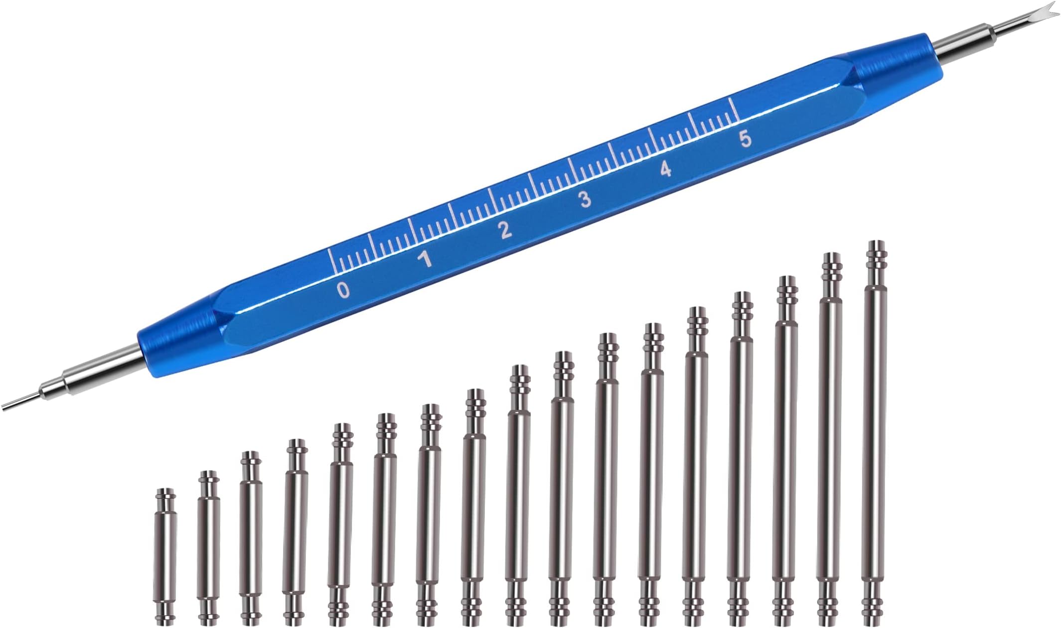 Ginsco 360 Pcs 6-25mm Diameter 1.5mm Stainless Steel Watch Band Spring Bars Link Pins with Strap Link Pin Remover Watch Repair Kit