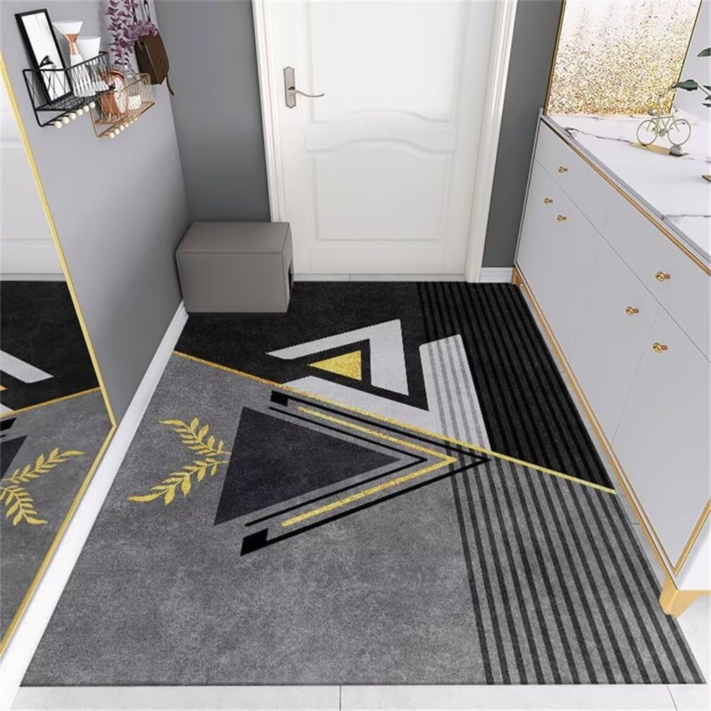 Tapis gamer sol gris et noir 120x120cm à motif géométrique résistant