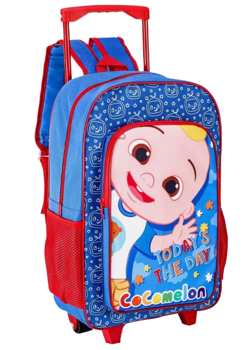 CoComelon Kids Travel Trolley Cabin Bag with Wheels and Pull up Handle