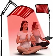 Red Light Therapy Beauty Lamp 660nm 850nm LED Panel Infrared Light for Skin Appearance, Glow & Self-Care Adjustable Timer & Brightness at-Home LED Beauty Light