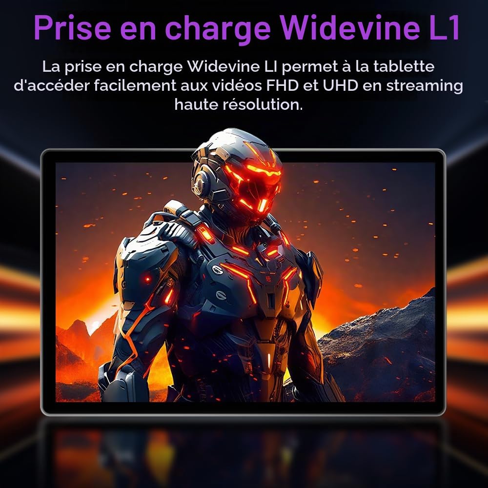 Crelander Tablette Android 16 de 10,1", 12 Go + 128 Go, Batterie 5000 mAh, écran Tactile 1280 x 800, Bluetooth/WiFi, avec étui, Clavier, Souris et Stylet (Gris)