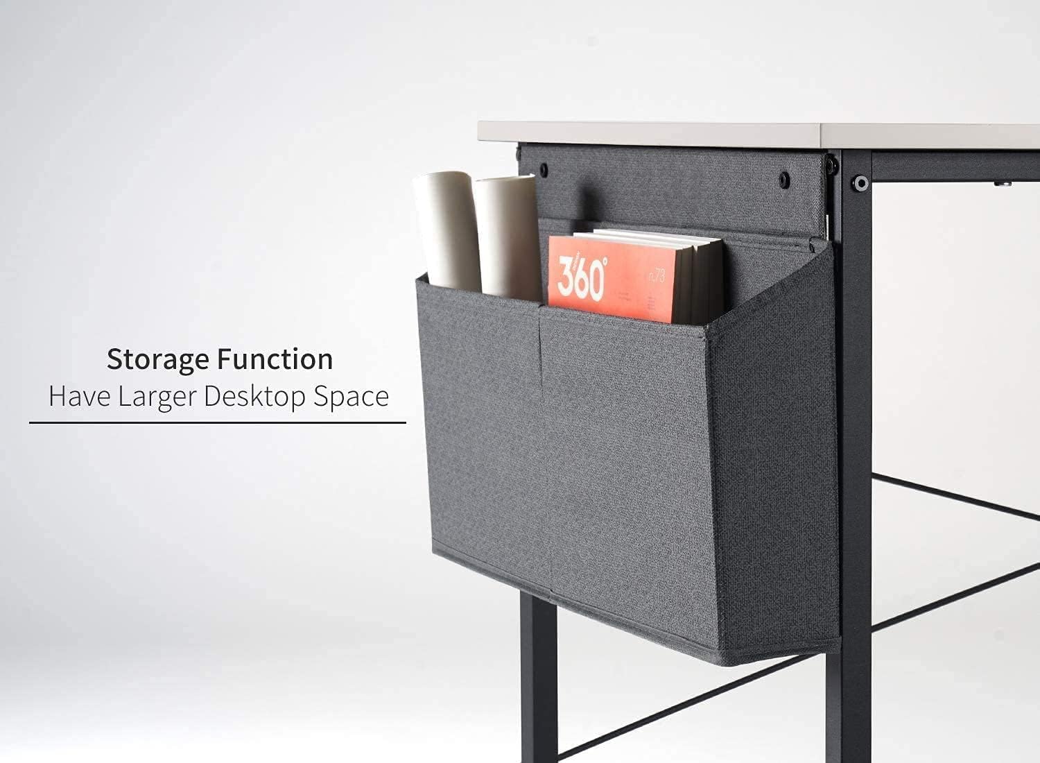 31.5 inch Computer Desk with Non-Woven Storage Bag, Office Work Desk for Small Spaces, Writing Study, Industry Modern Table for Bedroom, Home, Office - Image 5