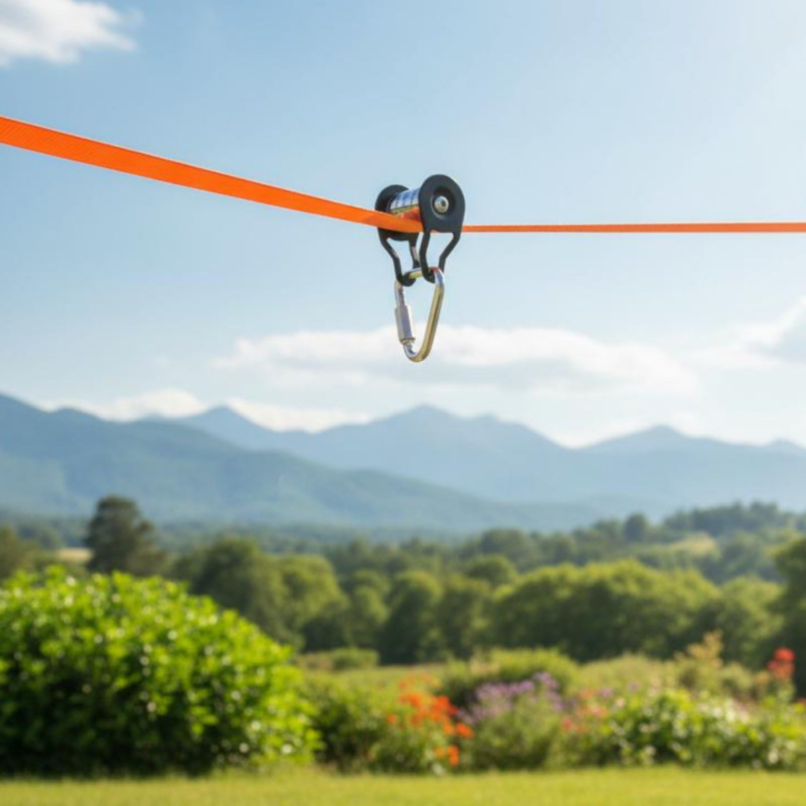 Carrello Scivolo Sospeso Doppio Cuscinetto Puleggia con Cuscinetti Doppi Acciaio Inox Attrezzatura Sportiva per Bambini, Asilo
