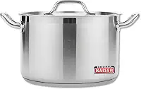 Panela grande de aço inoxidável com tampa para Kaiser Panela grande com tampa - Utensílios de cozinha grandes para cozinhar, enlatar, ferver e fazer molho e sopa - Panela de aço inoxidável para