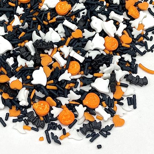 Image of Manvscakes, pink sprinkles, valentines, cake sprinkles, gluten free, cookies, chocolate, fondant, princess topping, ice cream, edible, dessert decoration (Orange black)