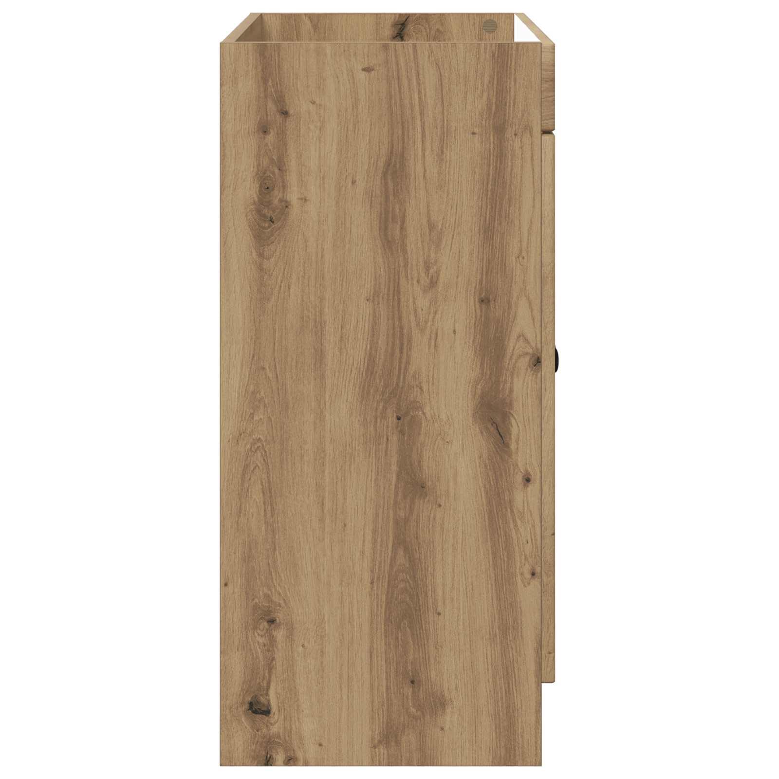 Mobile sottolavabo in rovere Artisan, 56 x 37,5 x 81 cm, in legno, con ante a pendente, maniglie a bottoni, nero, 1 set per bagno