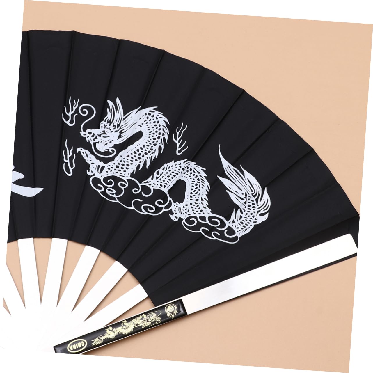 Faltbarer Handfächer aus Edelstahl und Polyester Tragbar und Poliert für Fitness Kung Fu und Tanzübungen im Chinesischen Stil