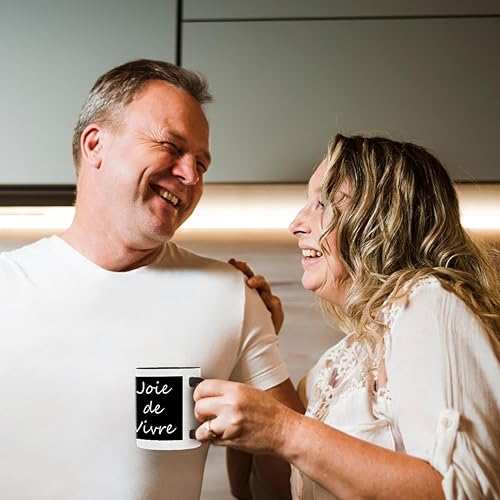 Miniatura 3 de 3dRose mug_220129_4 Joie de Vivre, frases francesas - Taza negra de dos tonos, 11 oz Blanco,Negro/Blanco,Azul/Blanco,Varios