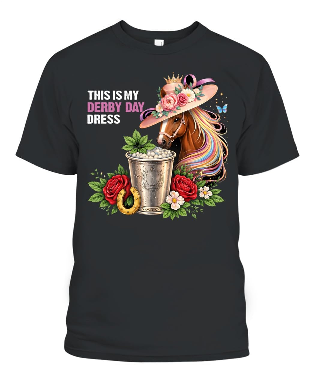 Funny Horse Racing Shirt This is My Derby Day Dress Graphic Tee Horse Lover Outfit Women Men