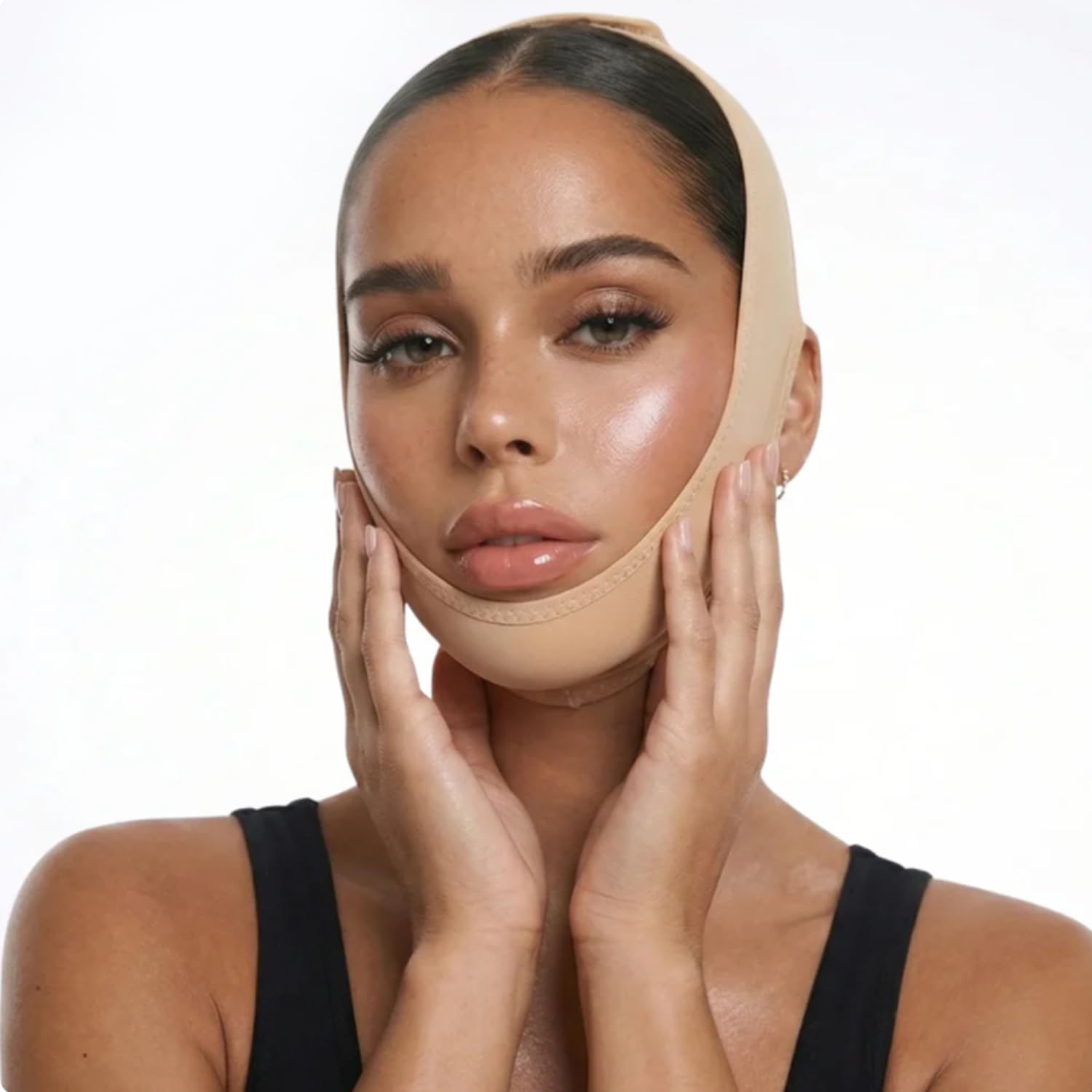Gaine Sweetlifty Visage – Contour Du Visage Et Menton, Soutien Pour La Mâchoire, Tissu Respirant Pour Un Port Quotidien, Accessoire De Soin Du Visage (Pelle naturale, S)
