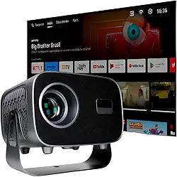 Mini Projetor Portatil Hdmi 5G Android 11 12000 Lumens 4K 180° Correçao Automatica Cinema Portatil | Casa Escola e Uso Externo