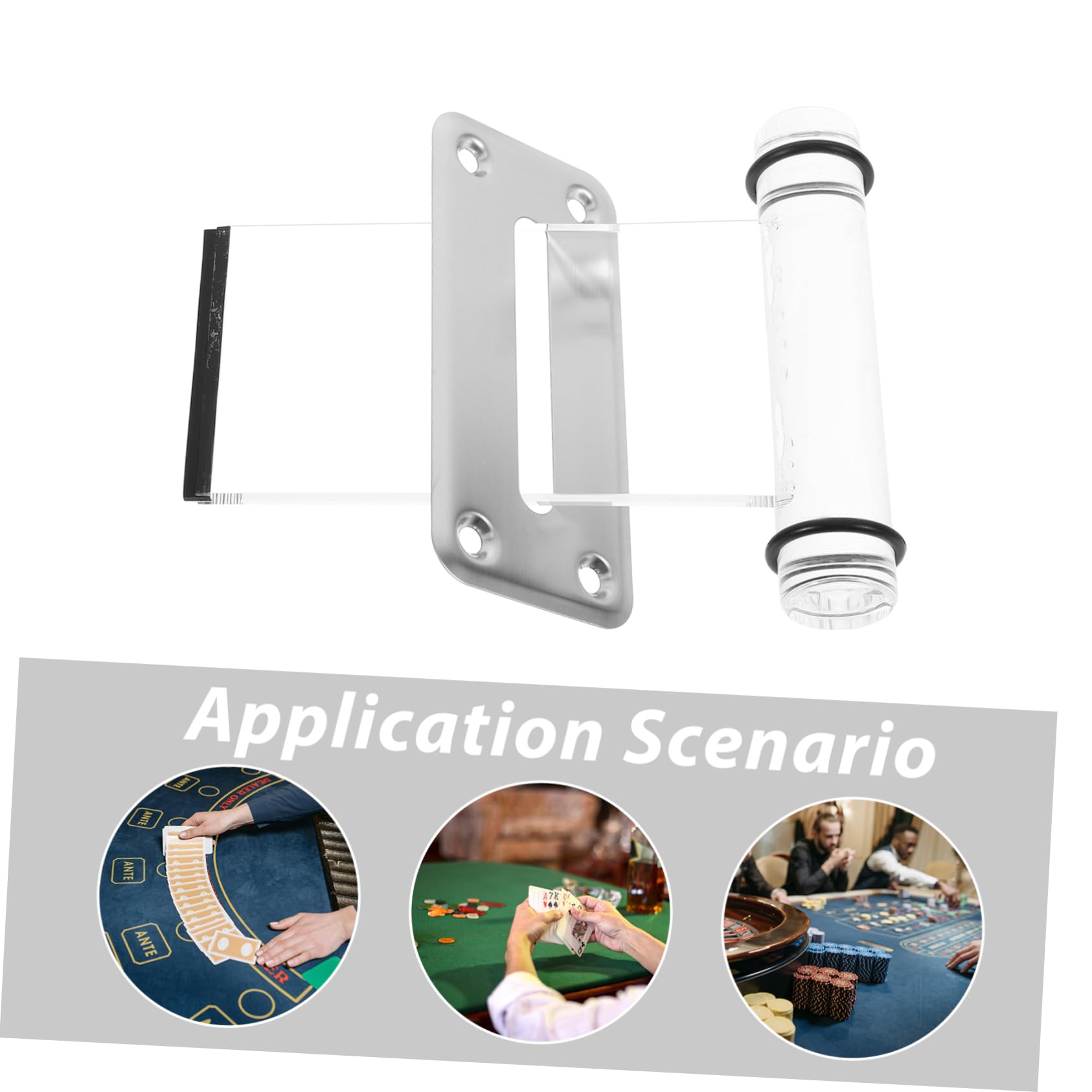 ABOOFAN Elegant Acrylic Cash Box Metal Slot Money Holder Slot Poker Game Accessory