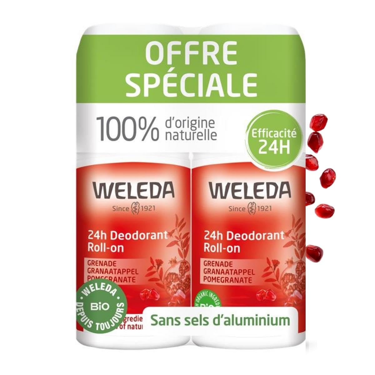 Weleda Pomegranate Deodorant Roll-on 24H 2 x 50ml