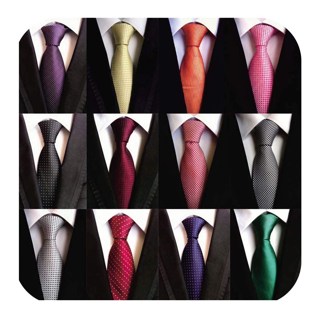 WeiShangLot 12 PCS Classic Men's Tie Silk Necktie Woven JACQUARD Neck Ties