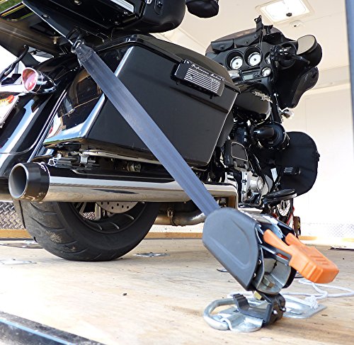 Lock N Load Bk1000 Deluxe Motorcycle Wheel Chock With Quick-Release Ratchet & D-Ring System (Orange/Black) #TOP3