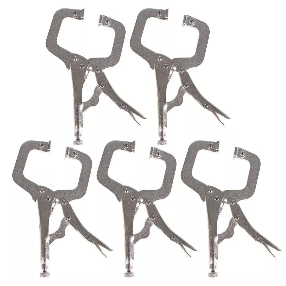 ZXFMGMD [Cars Parts] 5 Pcs Swivel Pad Locking C-Clamp Locking Pliers 6 Inch with Entrained Gasket [Easy to Replace]