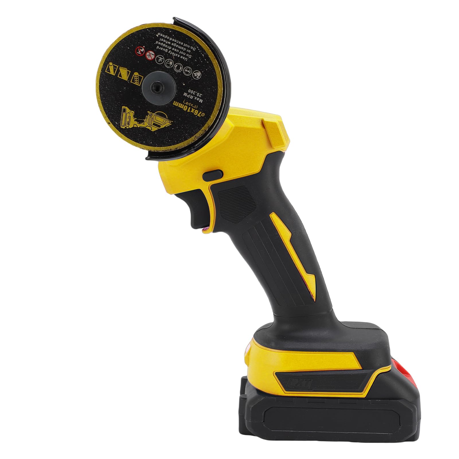Smerigliatrice angolare a batteria 21V, display digitale, 4 dischi (Giallo - Spina UE 100-240 V)