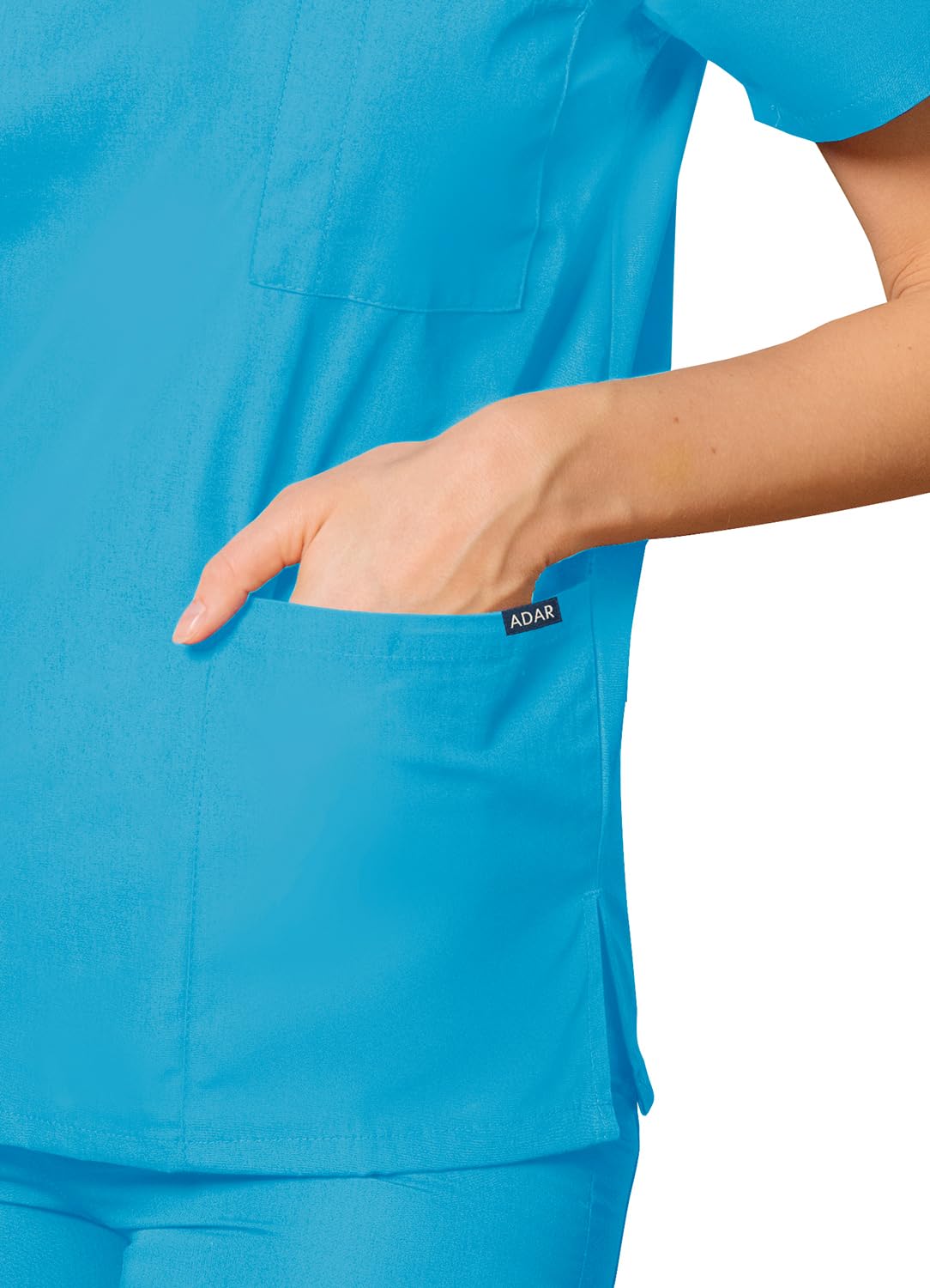 Adar Uniforms Womens 601TRQS Medical Scrubs Shirt, turkusowy (turkusowy), Small-US