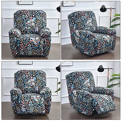 Image of Recliner Slipcovers 4-Pieces Lazyboy Recliner Covers Recliner Couch Covers Recliner Chair Cover Non Slip Reclining Slipcovers with Storage Pockets Furniture Protector for Living Room