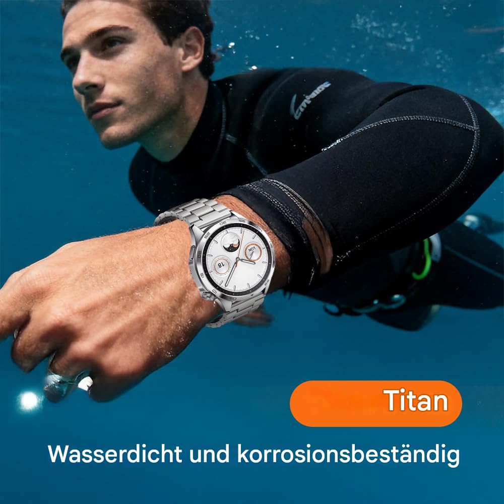 Bracelet magnétique en titane sans outil compatible avec Huawei Watch GT6 46 mm/GT6 Pro 46 mm/GT5 46 mm, 22 mm Huawei GT4 46 mm, GT3/3 Pro, GT 2 46 mm/2E/2 Pro/Active/Classic/2 Sport