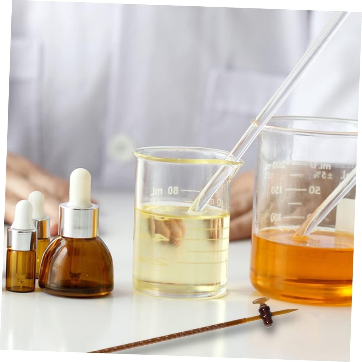 mikrobureta borokrzemowa, Biureta ze szkła borokrzemianowego 2 szt. Wielokolorowa 10/25/50 ml do laboratorium szkolnego(Brown,50ml)