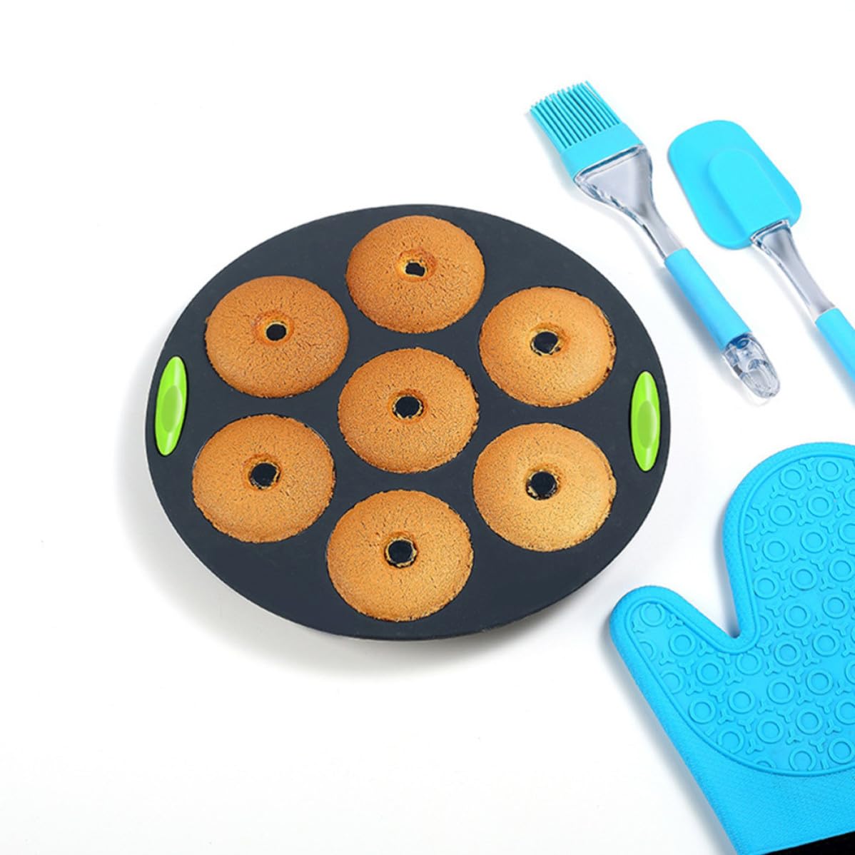DOITOOL Kit de Moldes de Silicona para Hornear 5 Piezas, Flexible y Fácil de Limpiar, Utensilios Prácticos para Repostería en Cocina Casera