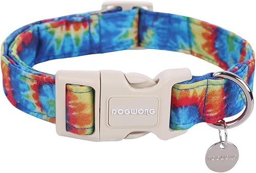 DOGWONG Collar de algodón de verano para perro, resistente teñido anudado, duradero, suave, hawaiano, lindo collar colorido para cachorros pequeños, disponible en Yaxa Colombia