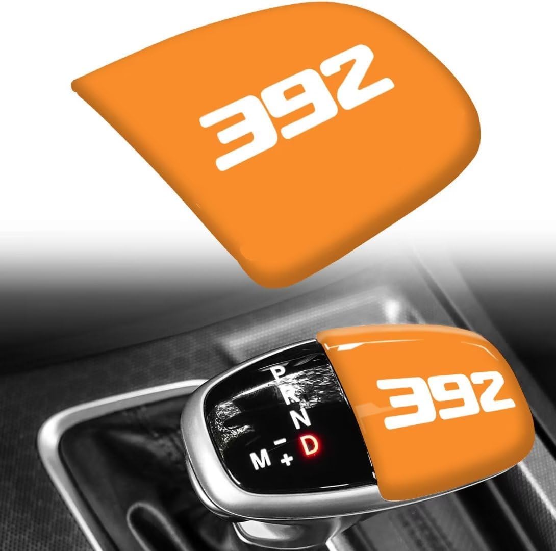 TOOLEPIC Gear Shifter Knob Cover for Dodge Challenger Charger Durango Accessory 2015-2025 – Premium ABS Plastic, Unique 392 Style Design,Header Orange,Ideal for Interior Upgrade