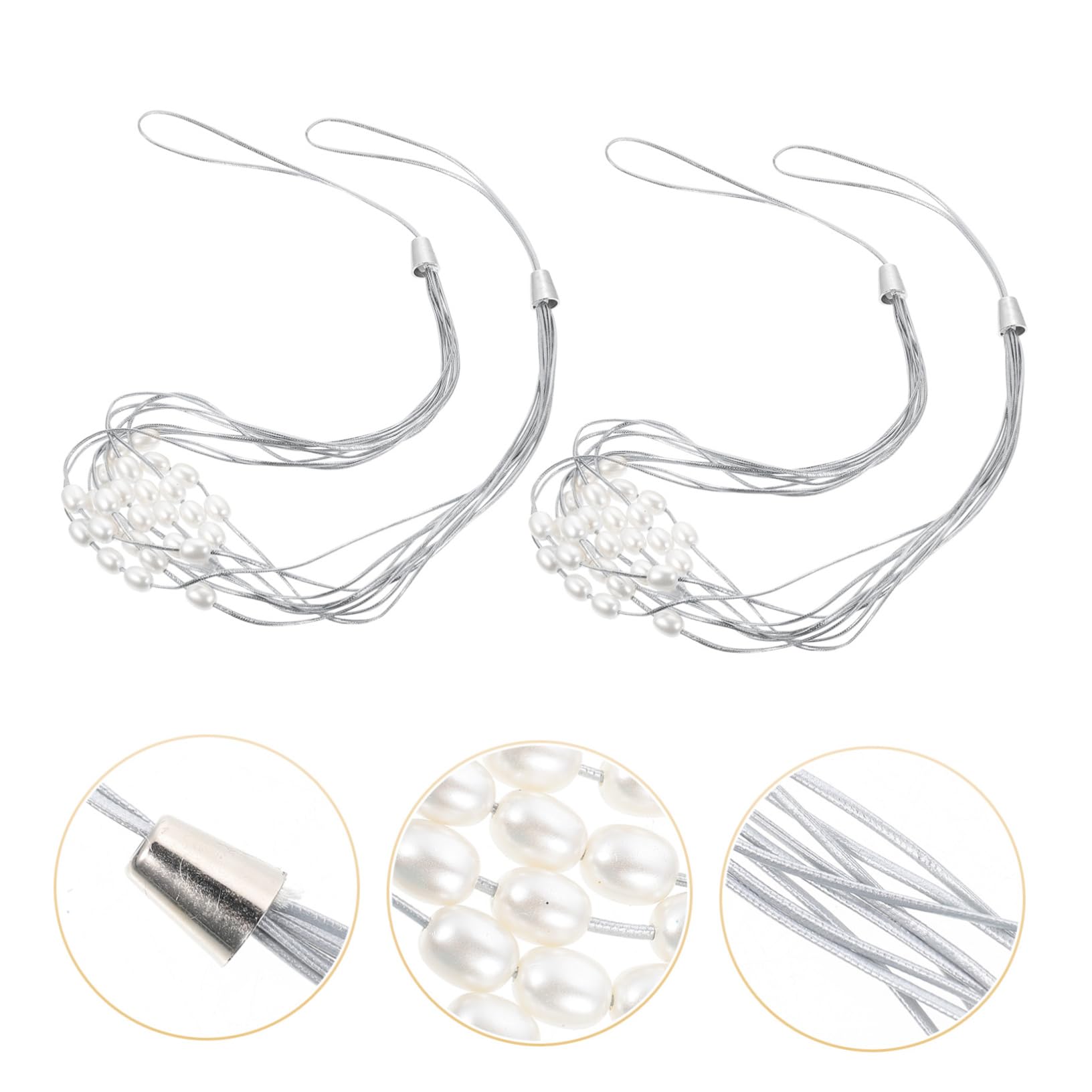 Alipis 10 Pezzi Cordino per Tende con Perle Decorazione casa Moderne Fermatenda per Tende Versatile Supporto per Tende di Perle fermacravatta di Perle Tende Trasparenti Tende per finestre