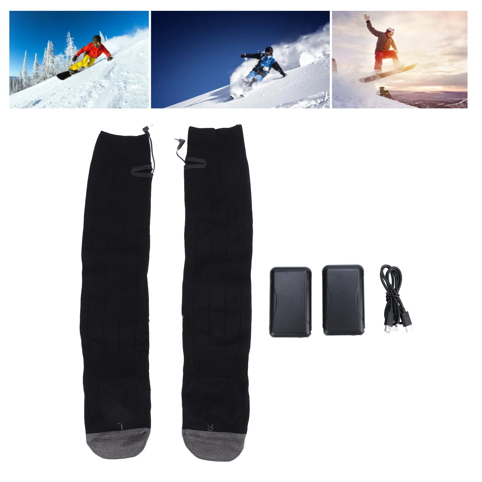 Rechargeable Heated Socks - 4000mAh Battery, 4 Heat Settings, Up To 9 Hours, Machine Washable, For Men & Women