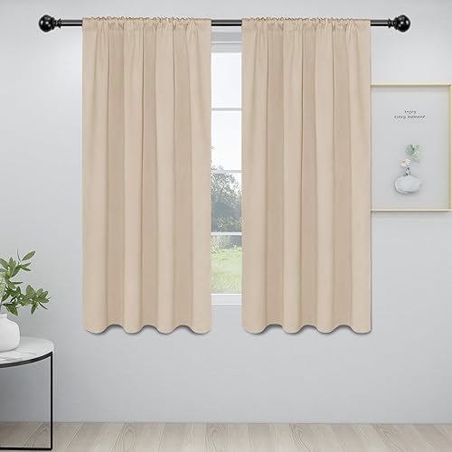 Miniatura 14 de Easy-Going Cortinas opacas con bolsillo para barra para dormitorio, cortinas de ventana para oscurecer la habitación para sala de estar, cortinas de