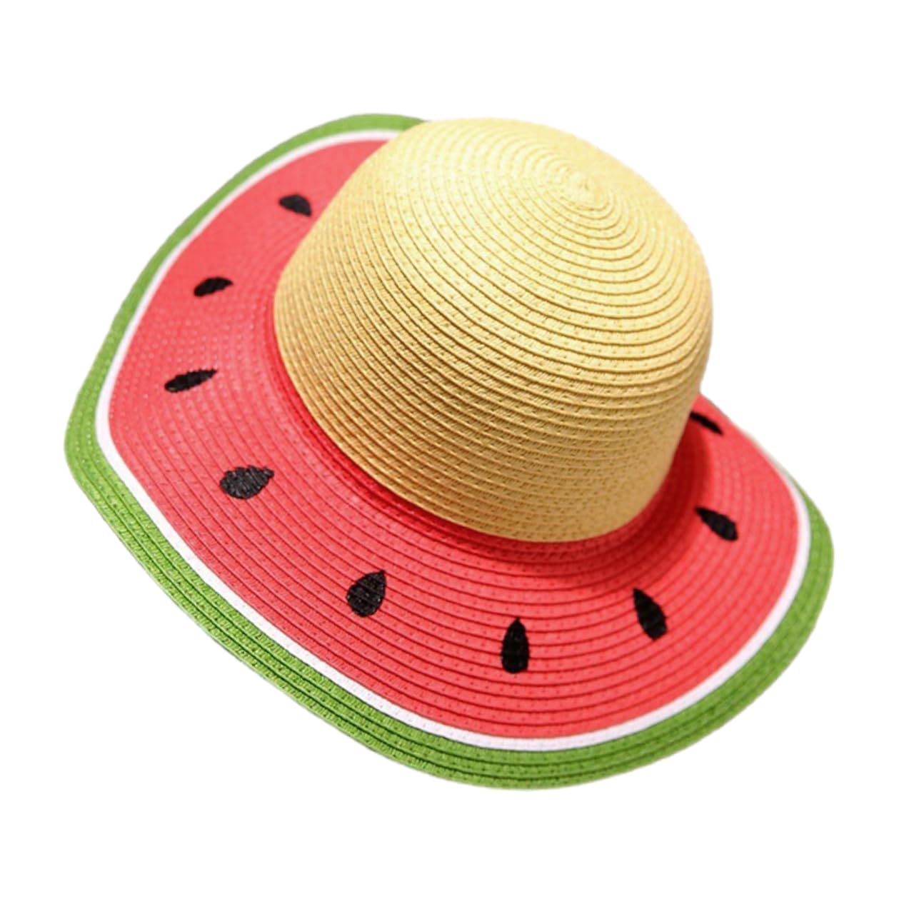 Sombrero Verano Diseño Sandía Niña Paja Ancha ala a de Ligero Plegable Protección Solar de 3 a 8 y Adecuado Camping para Niños Años