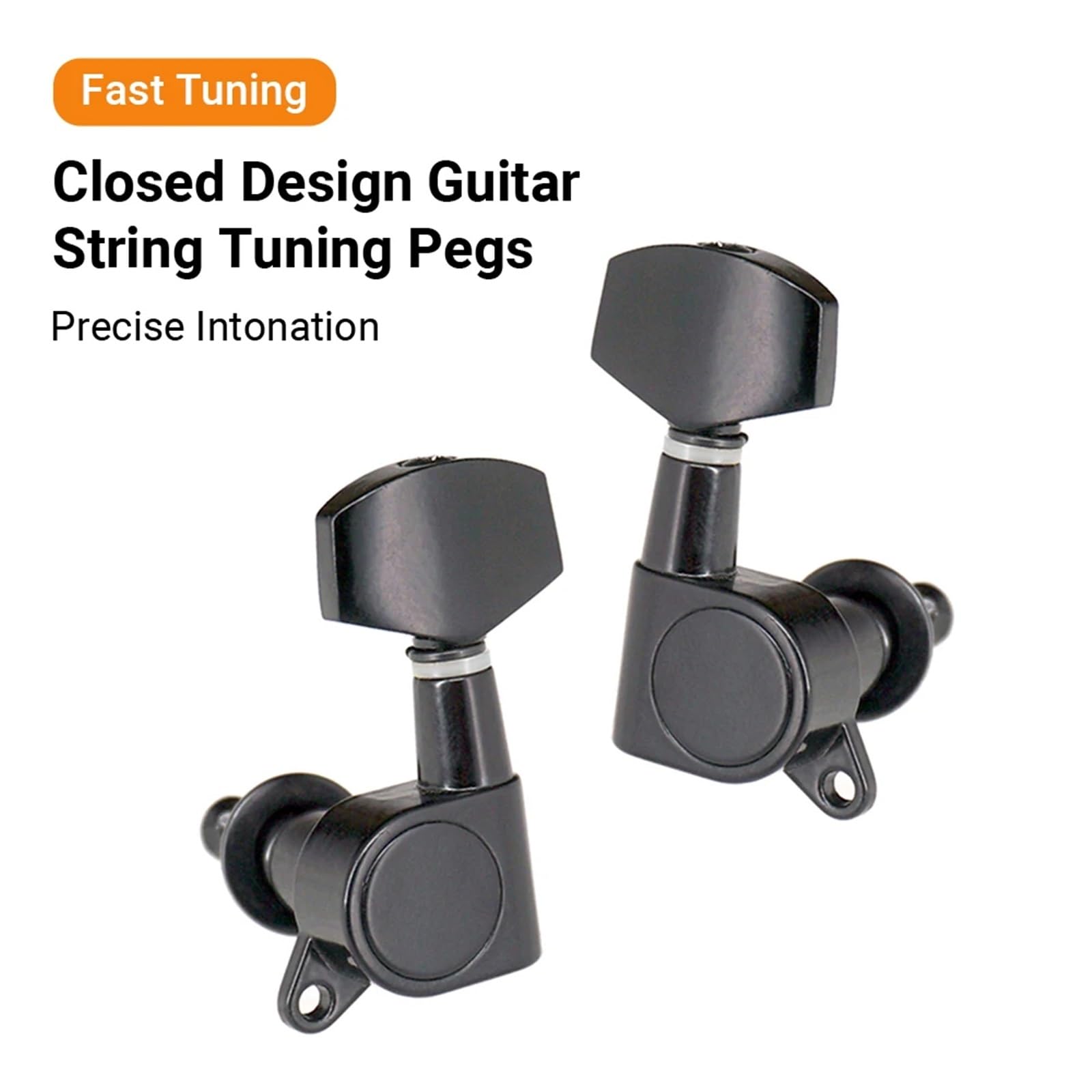 Clavijas de Bloqueo 6 clavijas de guitarra selladas con bloqueo 3L3R for afinación cuerdas, afinador electroacústica(Gold)