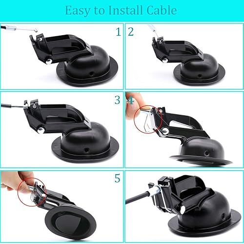 Miniatura 6 de Reemplazo universal de mango reclinable de plástico con cable (longitud del cable expuesto 4.9 pulgadas, longitud total 31 pulgadas) y mango de