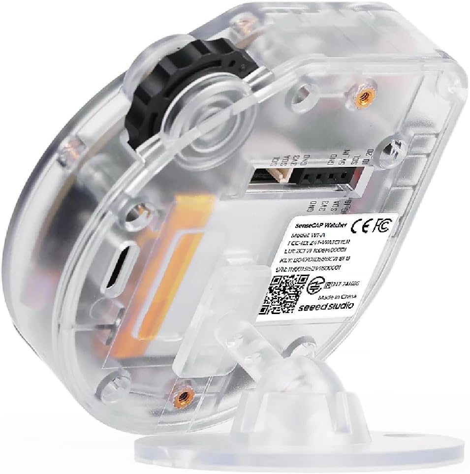 SenseCAP Watcher W1-A AI Agent with Clear Enclosure, ESP32S3 Processor, Microphone, Camera, Speaker, Voice Control