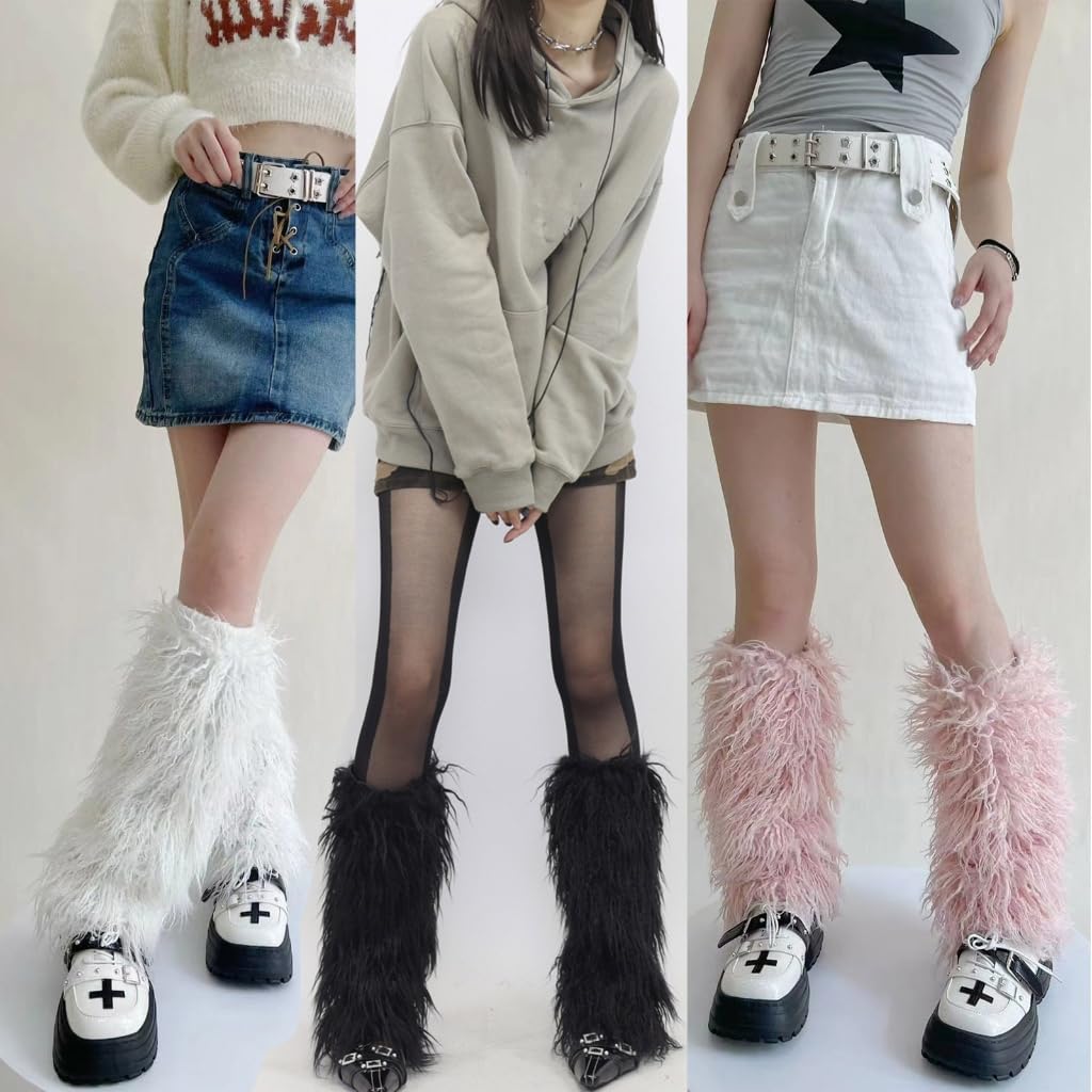 2 PCS Japanese Leg Warmers Socks Plush Boot Cuffs Socks Knee Socks Leggings Clothes Matching Accessories