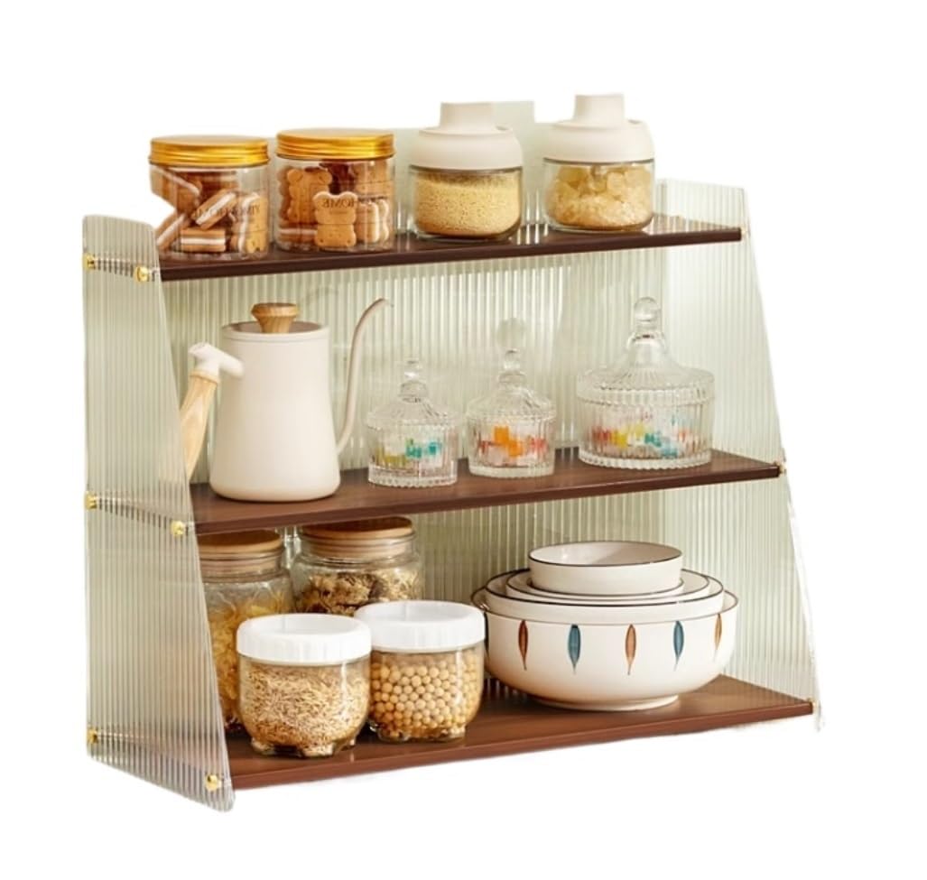 YNIYUJKL Spice Rack Spice Organizer Spice Shelf Seasoning Rack Organizer Bamboo Acrylic Kitchen Spice Rack For Countertop Spice Shelf Storage Holder Seasoning Organizer Spice Rack