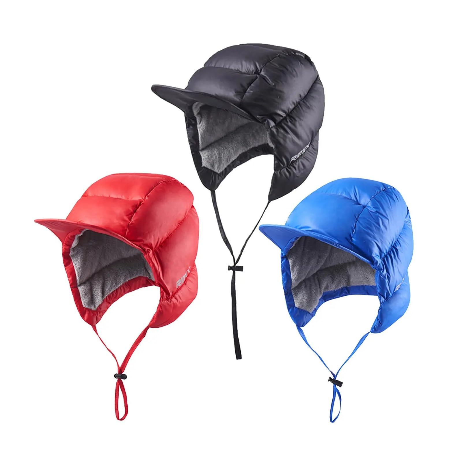 Gorro con Visera de plumón de Pato a Prueba de Viento, Orejeras térmicas Impermeables, Forro Polar cálido, Suave for Ciclismo, Caza, Clima frío, Deportes de Nieve al Aire Libre(Blue)