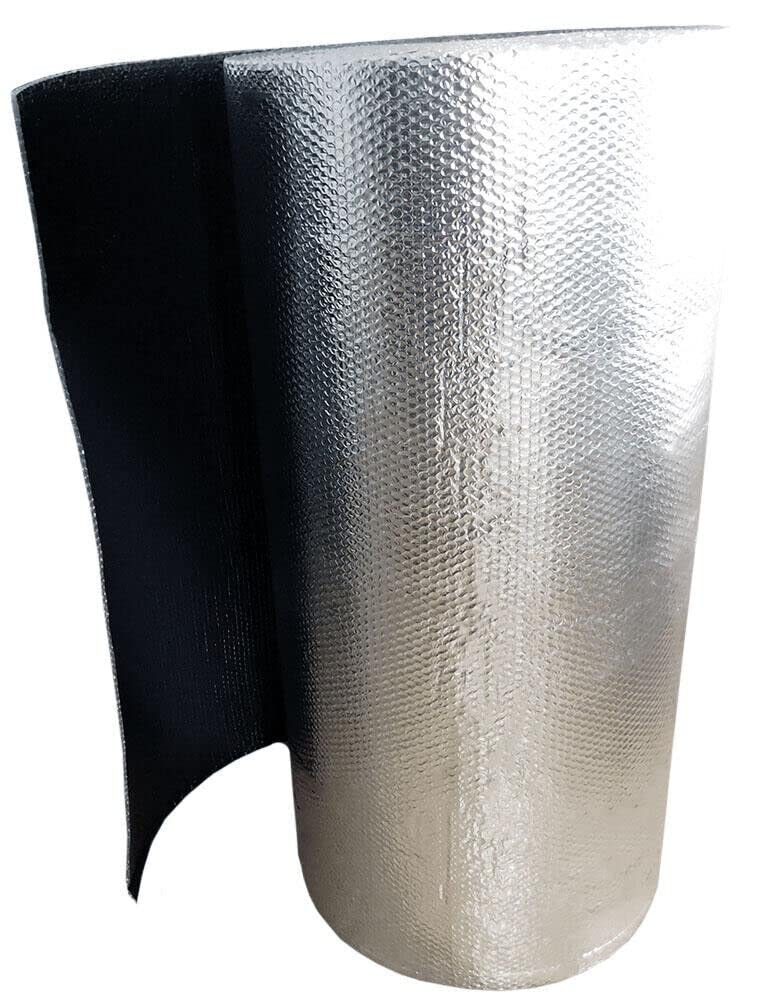 Reflective Black / Silver FOIL Double Bubble Foil Insulation Roll 12" X 10' R8