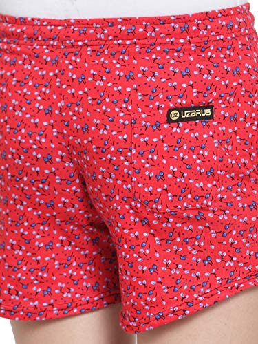 Image of UZARUS Women's Cotton Sleep Night Wear Printed Shorts - Pack of 2
