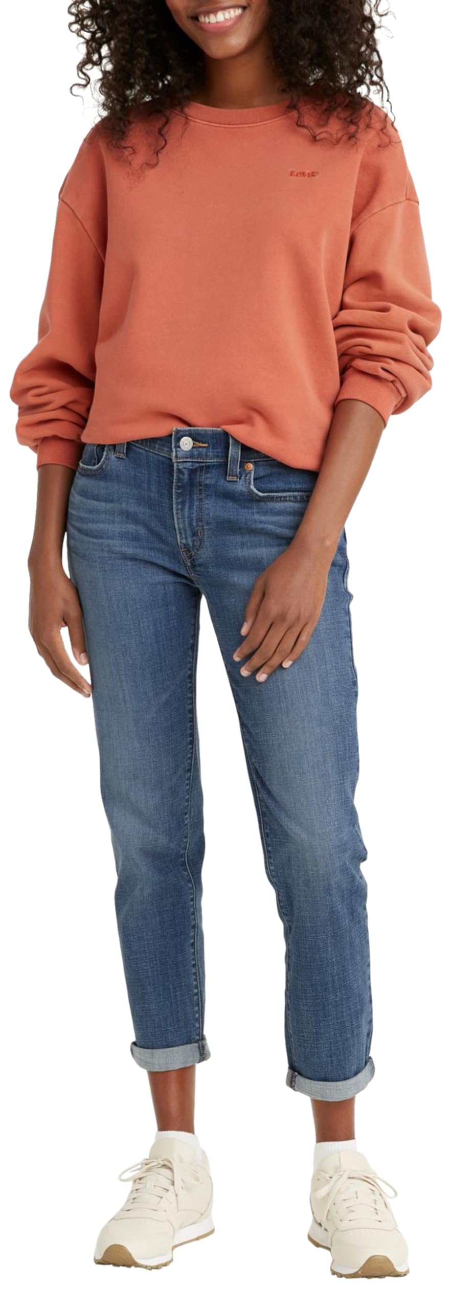 Levi's Women's Mid Rise Boyfriend Jeans, Lapis Gem, 34W / 27L