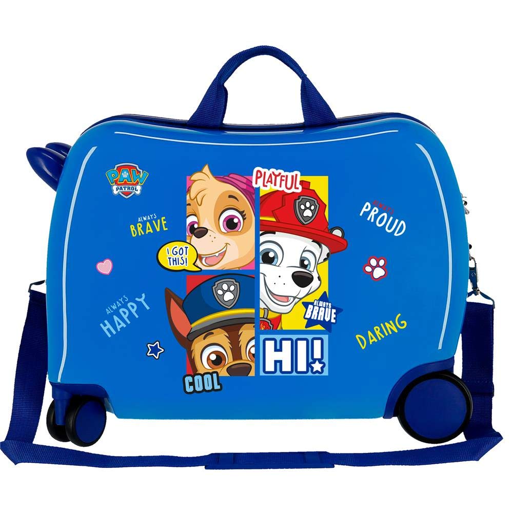La Patrulla Canina Be Happy, Valigia Per Bambini, Unisex Blu Scuro, 50x39x20 cms