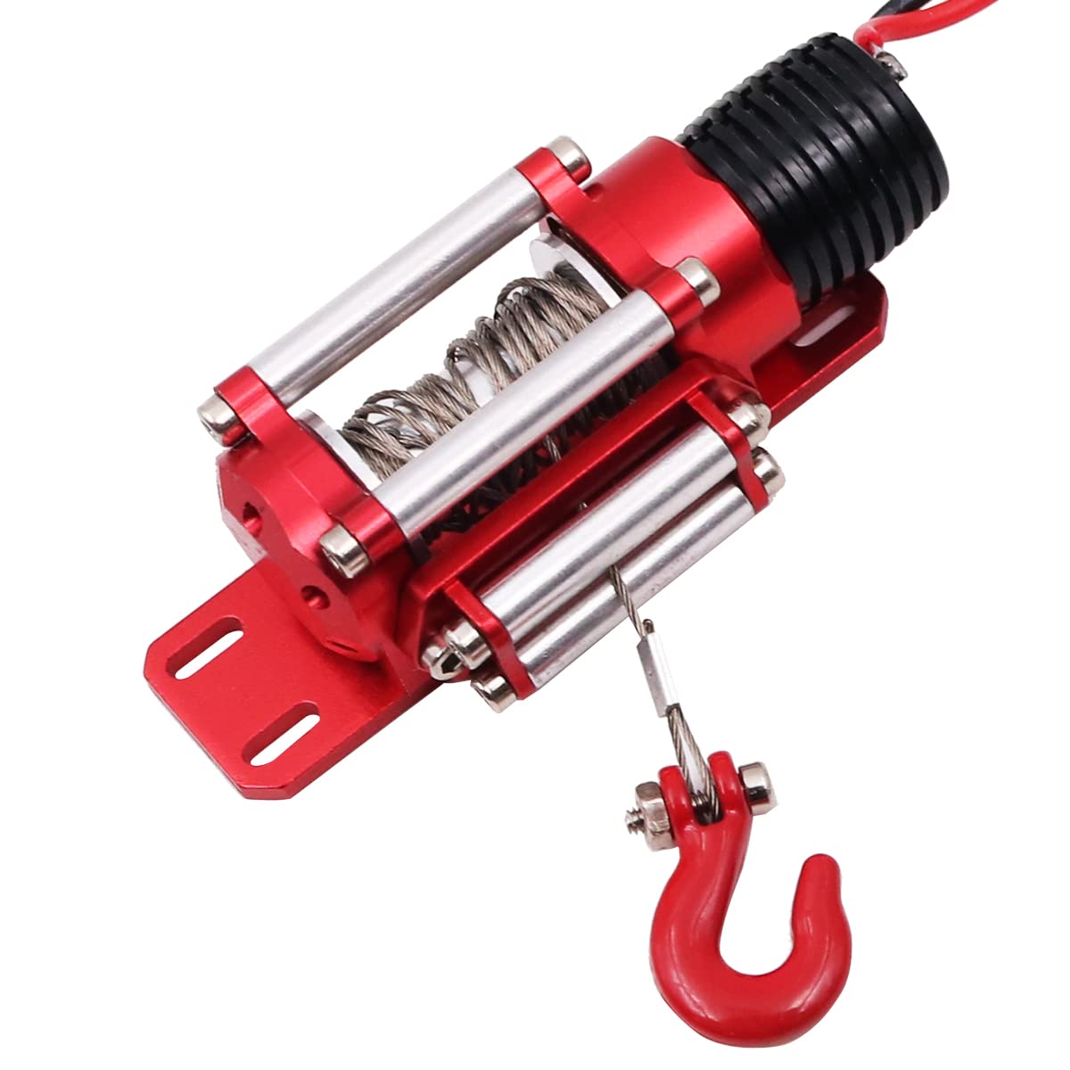 WANGCL Juego de cabrestante de Coche de Escalada de simulación, Modelo de Metal eléctrico, Accesorios de Coche de Oruga, Compatible con Axial SCX10 RC4WD D90