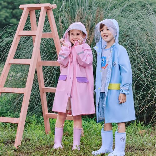 Kids Raincoat Girls Rain Jacket Puddle Suit Boys Rain Poncho Minimalist Design2
