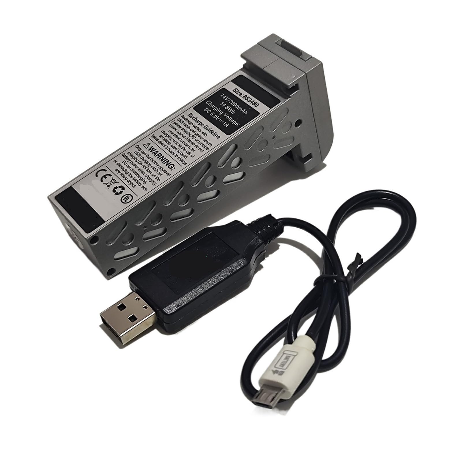 Batteria drone F3, compatibile con 4DRC, 7.4V 2000mAh | Ricambi per drone RC pieghevole GPS, cavo di ricarica USB, materiale composito