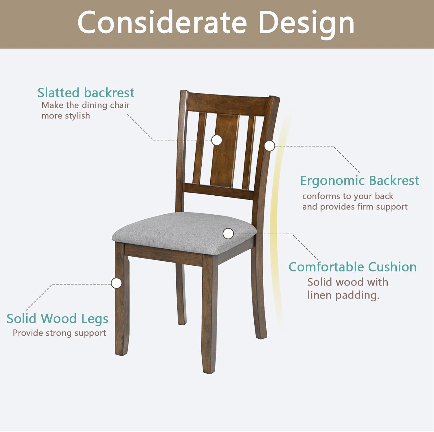 Chairs Only, Dining Stool Set of 4 with Padded Seat, Upholstered Side Chair for Dining Room, Living Room,for the Kitchen