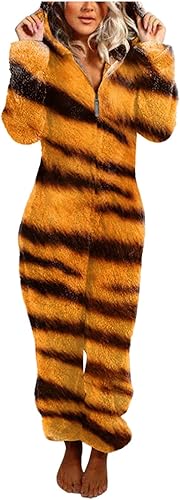 Miniatura 2 de Aniywn Pijama para adultos, con capucha, cómodo forro polar, orejas lindas, disfraz de animal de felpa, pijama de una pieza