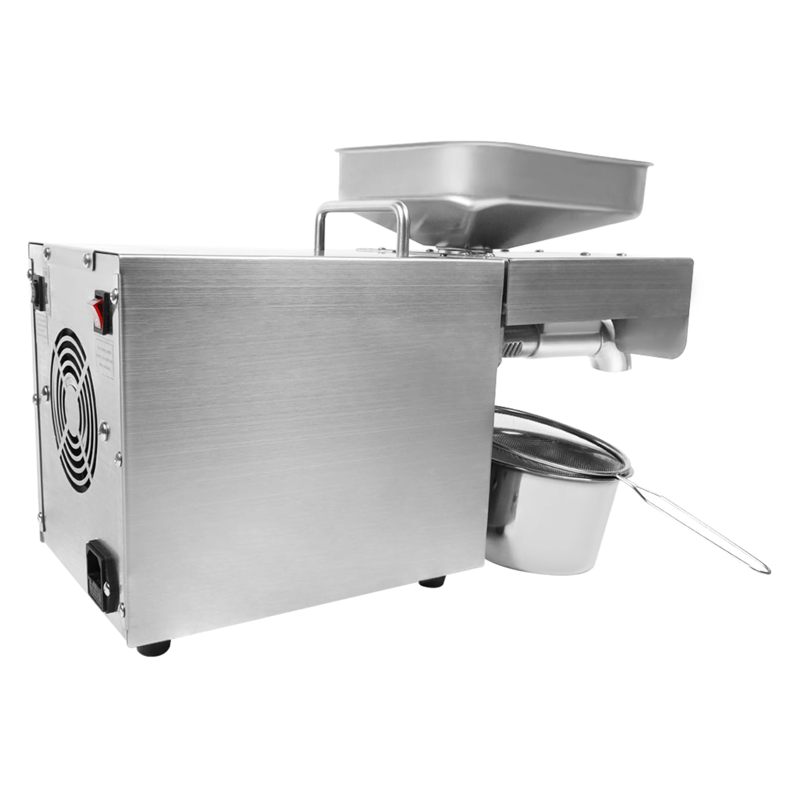 Stainless Steel Oil Press Machine, Oil Extractor, Automatic Oil Presser for Peanut Kernels, Sunflower Seeds, Tea Seeds, 17.7 * 7.1 * 30.5inch, 610W